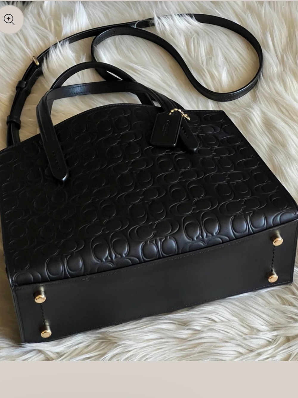 Coach Charlie Carryall 28 in Black Embossed Signature Leather - EUC - Picture 4 of 7